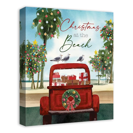 20" Christmas at the Beach Canvas Wall Décor